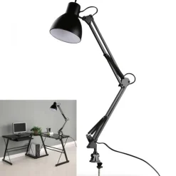 LAMPADA LUCE IN METALLO CON MORSETTO PER TAVOLO SCRIVANIA E27 40W PER ESTETISTA