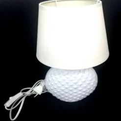 LAMPADA LUME 32 CM BIANCO CON PARALUME DA TAVOLO SCRIVANIA COMODINO CASA UFFICIO