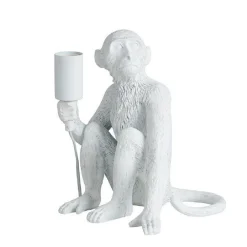 LAMPADA LUME DA SCRIVANIA E27 DECORATIVA A FORMA DI SCIMMIA BIANCA ABAT JOU D07