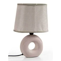 LAMPADA LUMETTO ABAT JOUR CERAMICA TAVOLO COMODINO E14 60W DESIGN 26X10CM 793820