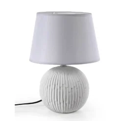 LAMPADA LUMETTO ABAT JOUR TAVOLO COMODINO BASE CERAMICA CLASSICA 29X15CM 806179