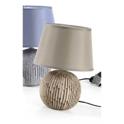 LAMPADA LUMETTO ABAT JOUR TAVOLO COMODINO BASE CERAMICA CLASSICA 29X15CM 806179