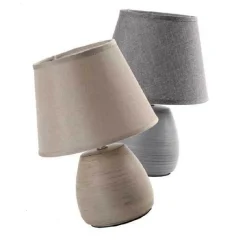 LAMPADA LUMETTO ABAT-JOUR 23X32CM DA TAVOLO BASE IN CERAMICA 3 COLORI ASS 763564