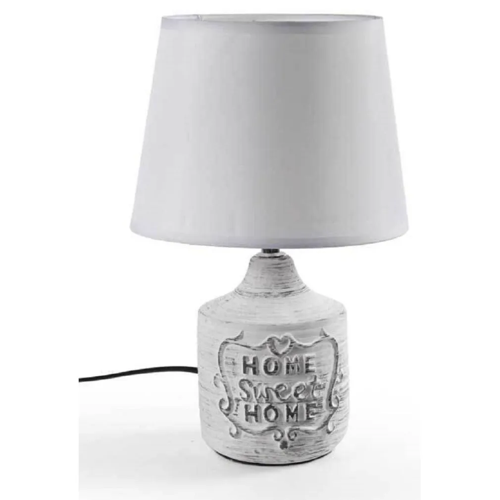 LAMPADA LUMETTO ABAT-JOUR 22X34CM DA TAVOLO BASE CERAMICA HOME SWEET 3COL 779138
