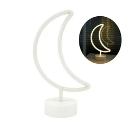 LAMPADA NOTTE LUCE BIANCO CALDO LED MEZZA LUNA TAVOLO NEON NOTTURNA DECORAZIONE