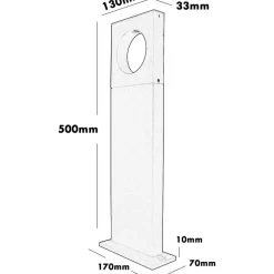LAMPADA PALO DA GIARDINO A LED CERCHIO 50 CM 12 W NERO LUCE 6500K 4000K 3000K ES60