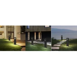 LAMPADA PALO DA GIARDINO A LED CERCHIO 50 CM 12 W NERO LUCE 6500K 4000K 3000K ES60