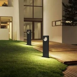 LAMPADA PALO DA GIARDINO A LED CERCHIO 50 CM 12 W NERO LUCE 6500K 4000K 3000K ES60