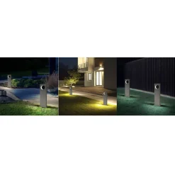 LAMPADA PALO DA GIARDINO LED CERCHIO 50CM 12 W GRIGIO LUCE 6500K 4000K 3000K ES60