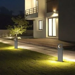 LAMPADA PALO DA GIARDINO LED CERCHIO 50CM 12 W GRIGIO LUCE 6500K 4000K 3000K ES60