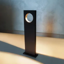 LAMPADA PALO DA GIARDINO LED CERCHIO 50CM 12 W GRIGIO LUCE 6500K 4000K 3000K ES60