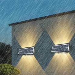 LAMPADA PANNELLO SOLARE DA PARETE CON 10 LED IMPERMEABILI ILLUMINAZIONE ESTERNA