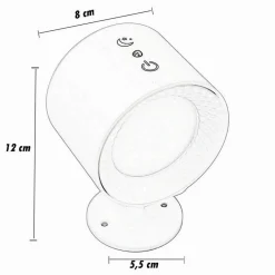 LAMPADA PARETE LED LUCE FRONTE RETRO RICARICA USB 3 COLORI LUCE ORIENTABILE BD01-3C