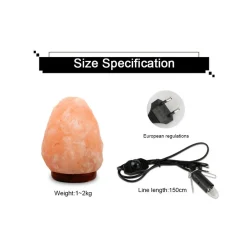 LAMPADA PIETRA DI SALE HIMALAYANO CON BASE IN CEDRO ALLEVIA STRESS PURIFICA ARIA