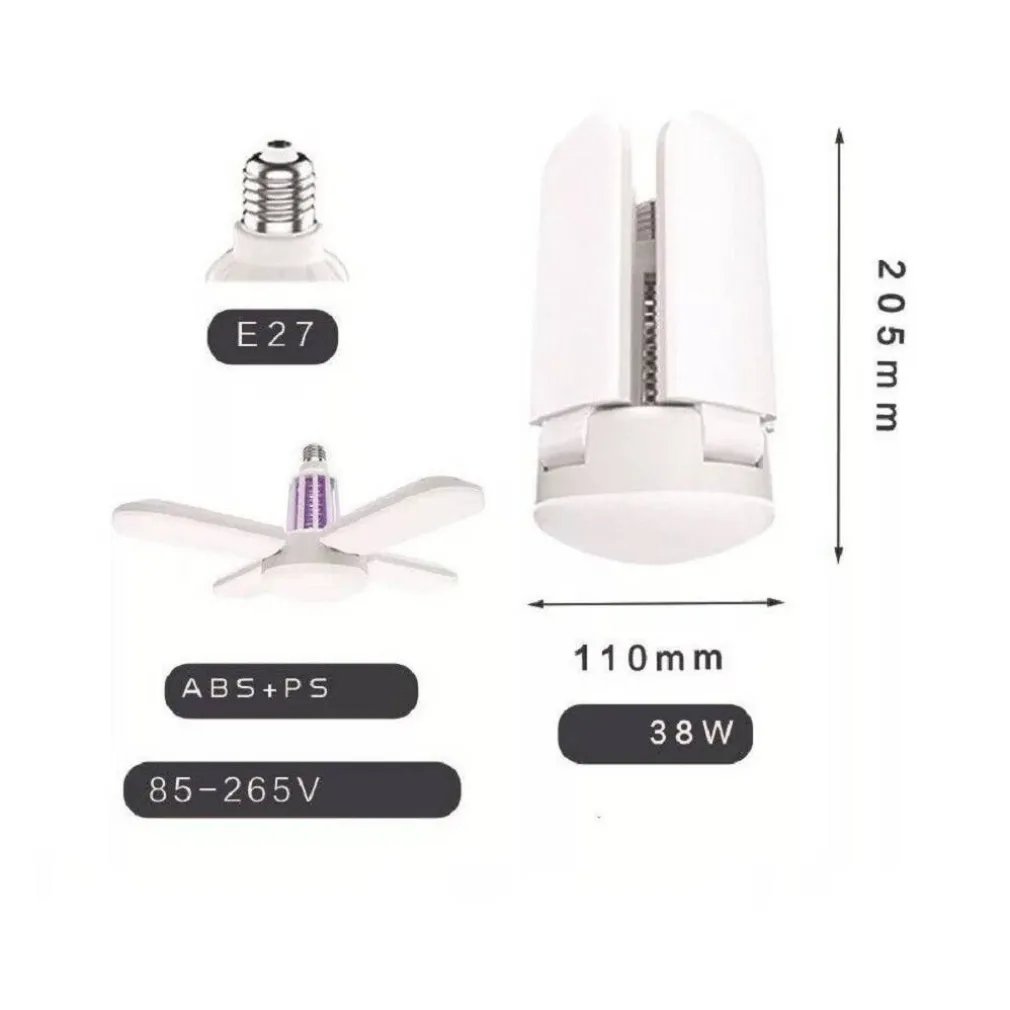 LAMPADA PLAFONIERA CON ATTACCO E27 LUCE LED ATTIRA ZANZARE KILLER ZANZARIERA