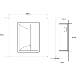 LAMPADA SEGNAPASSO 1W A LED DA PARETE MURO APPLIQUE DA INTERNO 95X95 LUCE CALDA