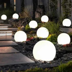 LAMPADA SFERA TERRA ESTERNO ILLUMINAZIONE GIARDINO LUCE PALLA E27 30 CM ES50-300