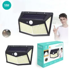 LAMPADA SOLARE FOTOVOLTAICO SENSORE LUCE 212LED ESTERNO GIARDINO FARETTO TX-9501