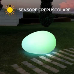 LAMPADA SOLARE LUCE RGB SENSORE CREPUSCOLARE PANNELLO SOLARE RICARICABILE LED 14W