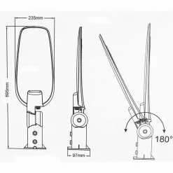 LAMPADA STRADALE INCLINABILE LED LAMPIONE FARO ESTERNO 200WATT LUCE 6500K LP-200