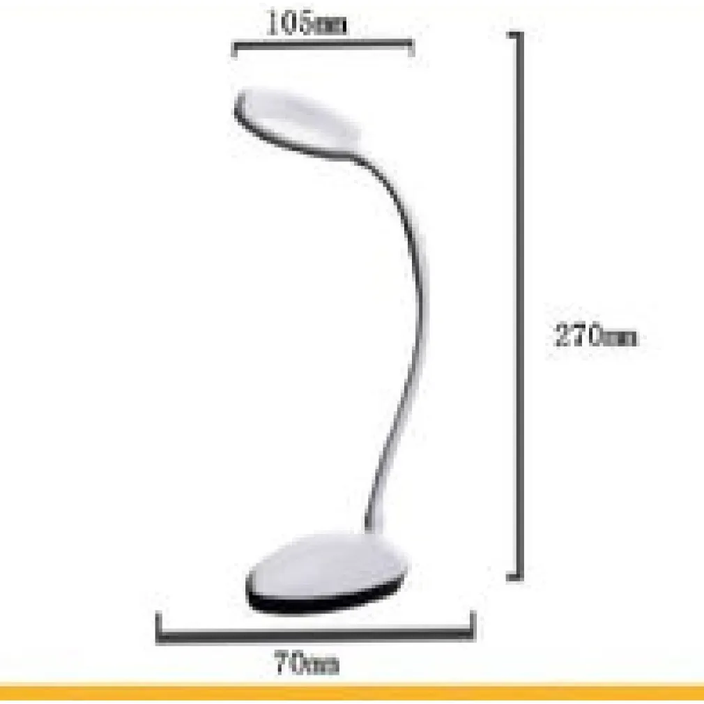 LAMPADA TAVOLO FLESSIBILE RICARICABILE PULSANTE TOUCH 5W 3 INTENSITÀ LUCE TX-9085