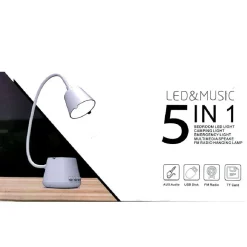 LAMPADA TAVOLO LED MUSICA 5IN1 MULTIFUNZIONALE PIEGHEVOLE RICARICABILE USB Q-47