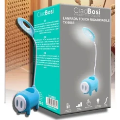 LAMPADA TAVOLO LED TOUCH RICARICABILE USB FLESSIBILE VANO OGGETTI BAMBINI TX-9083