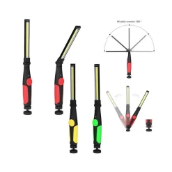 LAMPADA TORCIA LAVORO CALAMITA PORTATILE RICARICABILE SLIM REGOLABILE LED COB