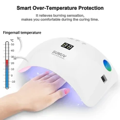 LAMPADA UNGHIE UV LED PER GEL SUN8 36W AUTOMATICA SENSORE CON TIMER PREIMPOSTATI