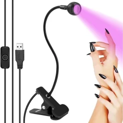 LAMPADA UNGHIE UV 3W LED USB TESTA REGOLABILE GEL COLLA UV PROFESSIONALE MANICURE