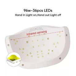 LAMPADA UV A LED FORNETTO PER UNGHIE PROFESSIONALE SMALTO GEL SEMIPERMANENTE 96W