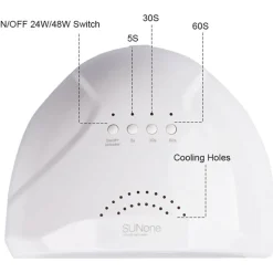 LAMPADA UV PER NAIL ART ASCIUGATURA GEL COLATA UNGHIE CON 30LED DA 48W MANICURE