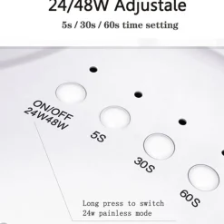 LAMPADA UV PER NAIL ART ASCIUGATURA GEL COLATA UNGHIE CON 30LED DA 48W MANICURE