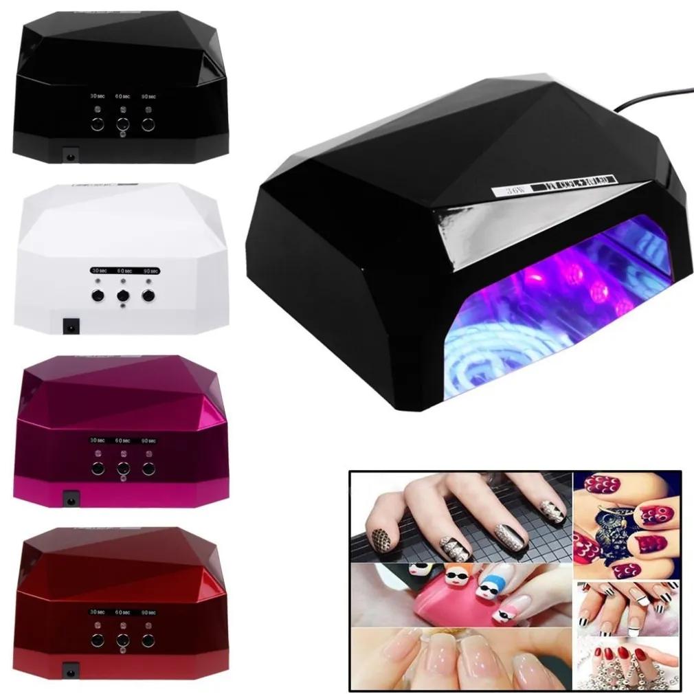 LAMPADA UV PER RICOSTRUZIONE UNGHIE NAILART CON TIMER 36W DIAMANTE FORNETTO CCFL
