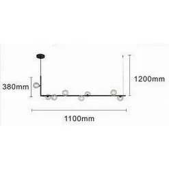 LAMPADARIO 8 SFERE G9 IN VETRO DA SOFFITTO IN METALLO NERO DESIGN MODERNO 71621