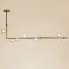 LAMPADARIO 8 SFERE G9 IN VETRO DA SOFFITTO IN METALLO ORO DESIGN MODERNO 71638