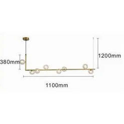 LAMPADARIO 8 SFERE G9 IN VETRO DA SOFFITTO IN METALLO ORO DESIGN MODERNO 71638