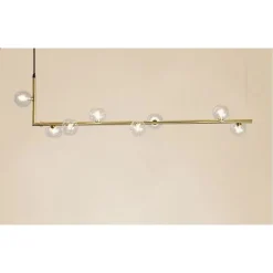 LAMPADARIO 8 SFERE G9 IN VETRO DA SOFFITTO IN METALLO ORO DESIGN MODERNO 71638