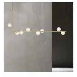LAMPADARIO 8 SFERE G9 IN VETRO DA SOFFITTO IN METALLO ORO DESIGN MODERNO 71638