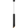 LAMPADARIO A CILINDRO ASIMMETRICO DA SOFFITTO NERO CON INTERNO ORO ATTACCO GU10 TS187