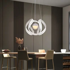 LAMPADARIO A LED 78 W CON SFERA CON BRILLANTINI GLITTER TECNOLOGIA CCT SWITCH B21-3C