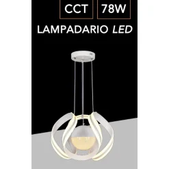 LAMPADARIO A LED 78 W CON SFERA CON BRILLANTINI GLITTER TECNOLOGIA CCT SWITCH B21-3C