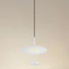 LAMPADARIO A SOSPENSIONE LUCE 4000K LED 12W DISCO PARALUME PIATTO BIANCO ROTONDO 33092