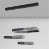 LAMPADARIO A SOSPENSIONE LED 68 W 3 RETTANGOLI CRISTALLO TELECOMANDO NERO 32101