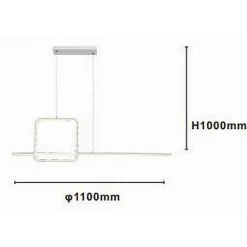 LAMPADARIO A SOSPENSIONE LED 48W DESIGN QUADRATO LINEA MODERNO BIANCO IP20 LAMPADA 01172