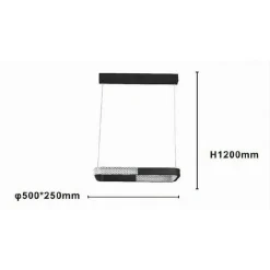 LAMPADARIO A SOSPENSIONE LED 28W RETTANGOLARE NERO CRISTALLO CON TELECOMANDO 32071