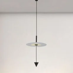 LAMPADARIO A SOSPENSIONE LAMPADA 12W LUCE LED 4000K DISCO BIANCO Ø23CM CONO NERO 32996