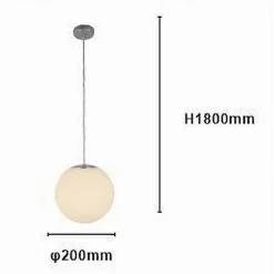 LAMPADARIO A SOSPENSIONE ARGENTO CON SFERA VETRO BIANCO ATTACCO E27 MINIMAL 33511