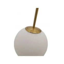 LAMPADARIO A SOSPENSIONE ORO CON SFERA VETRO BIANCO ATTACCO E27 MODERNO MINIMAL 33504
