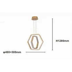 LAMPADARIO A SOSPENSIONE LED 48 W ESAGONALE EFFETTO CRISTALLO MODERNO ORO 31852